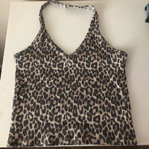 Leopard halter top